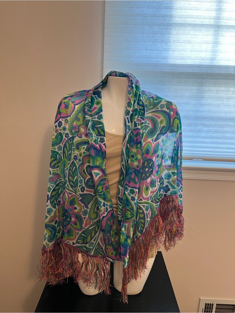 Women’s Floral Wrap / Swim Sarong in Teal, Green & Pink